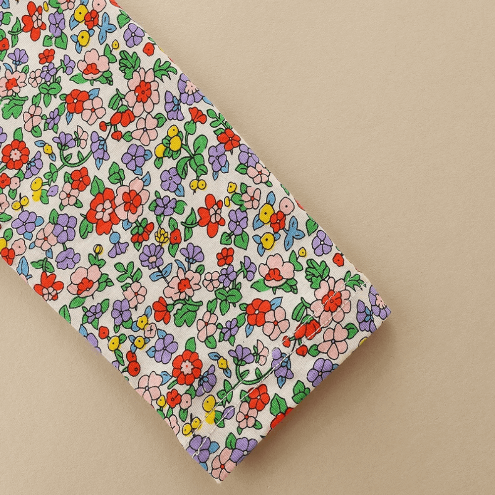 Sweet Pumpkin Floral Girls Long Sleeve Dress