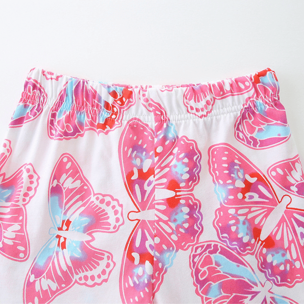 Sparkly Butterfly Ruffle Top & Shorts Set