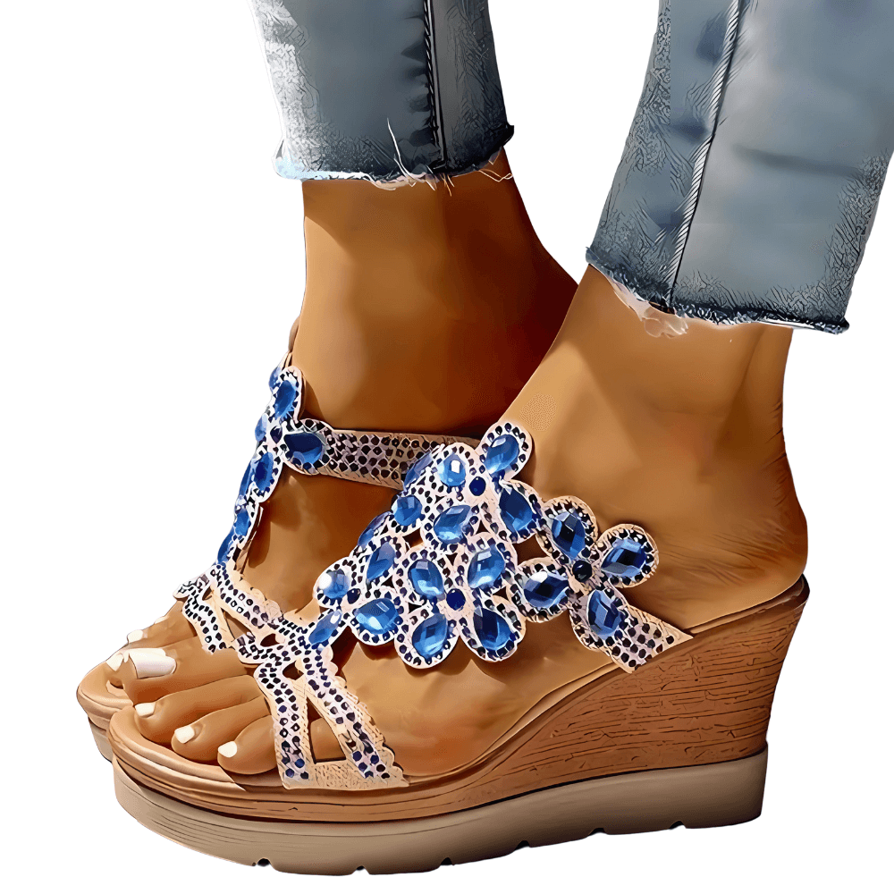 Savona Gem Detail Wedge Sandals