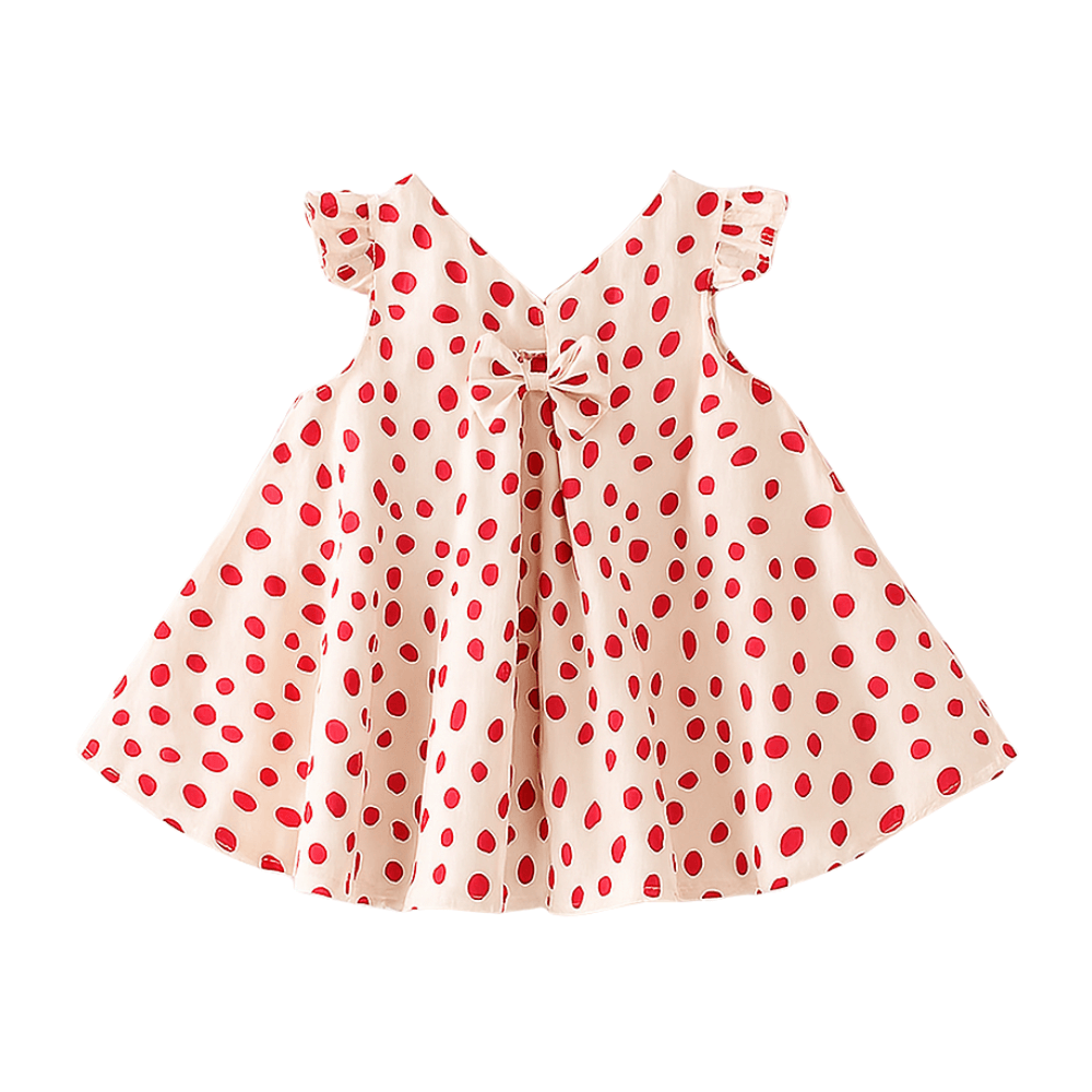 Robe à manches papillon et nœud sur le devant pour filles