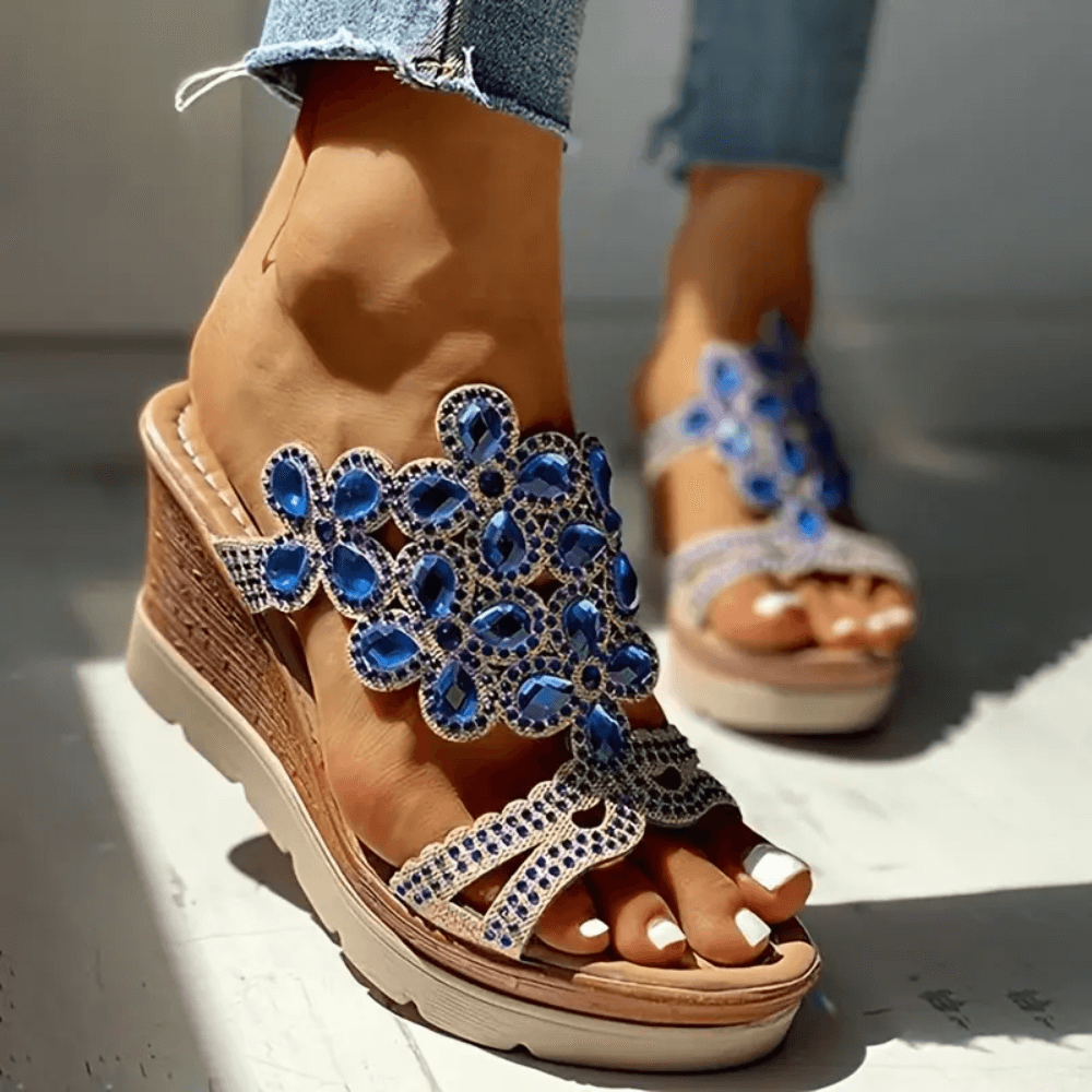 Savona Gem Detail Wedge Sandals