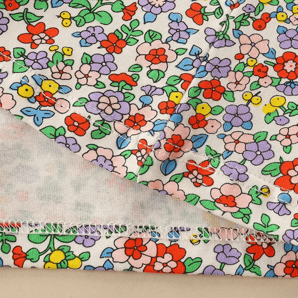 Sweet Pumpkin Floral Girls Long Sleeve Dress