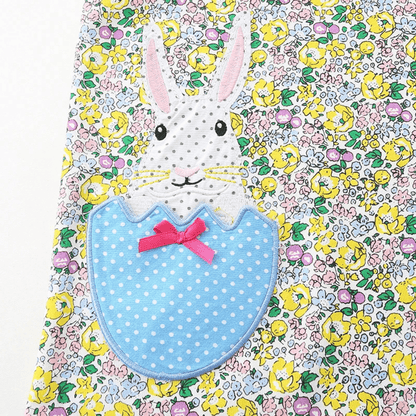 Girls Bunny & Chick Floral Long Sleeve Dress