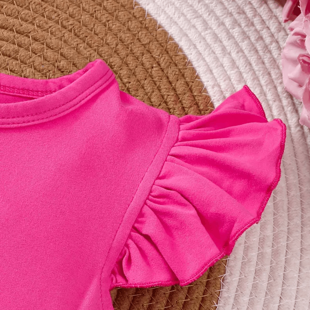 Sparkly Butterfly Ruffle Top & Shorts Set