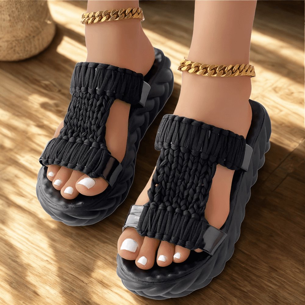 Sandales à plateforme en maille de Marseille 