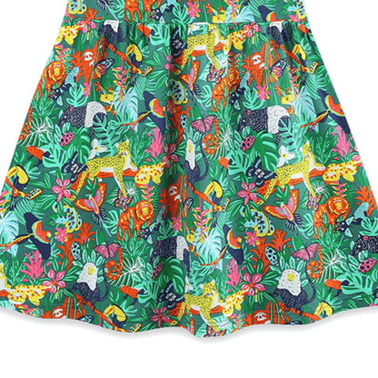 Tropical Safari Animal Print Girls Dress
