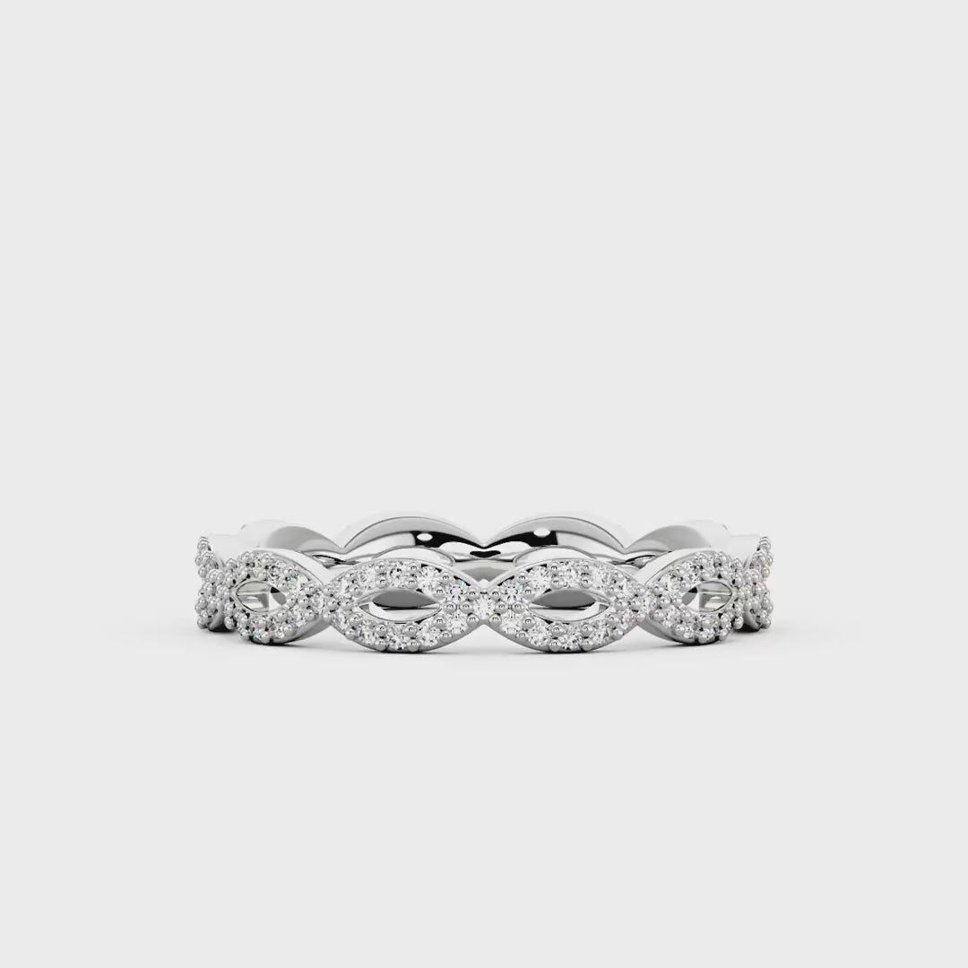 Art Deco Infinity Moissanite Pavé Eternity Band