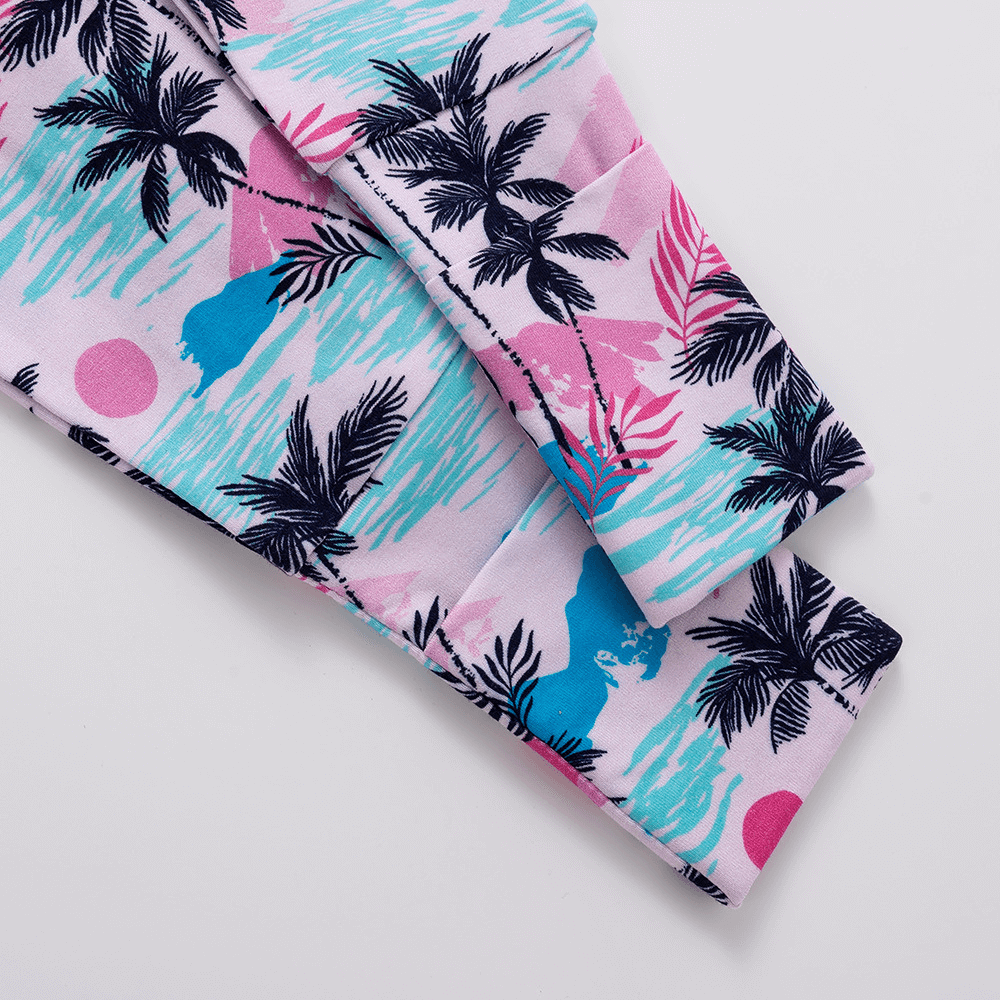 Lovely Tropical Sunset Print Baby Romper