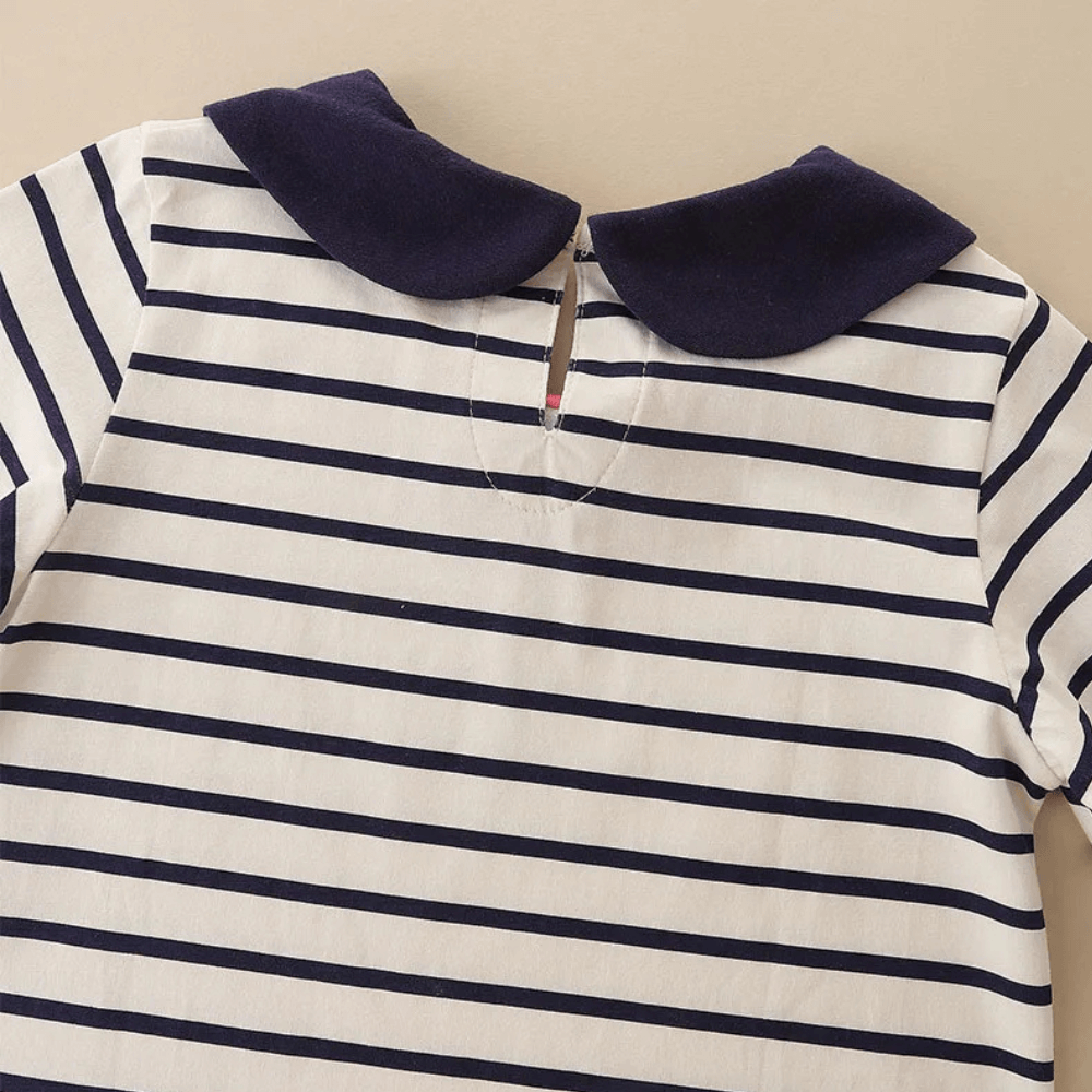 Sweetheart Striped Girls Long Sleeve Dress