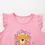 Floral Lion Ruffle Top & Safari Shorts Set