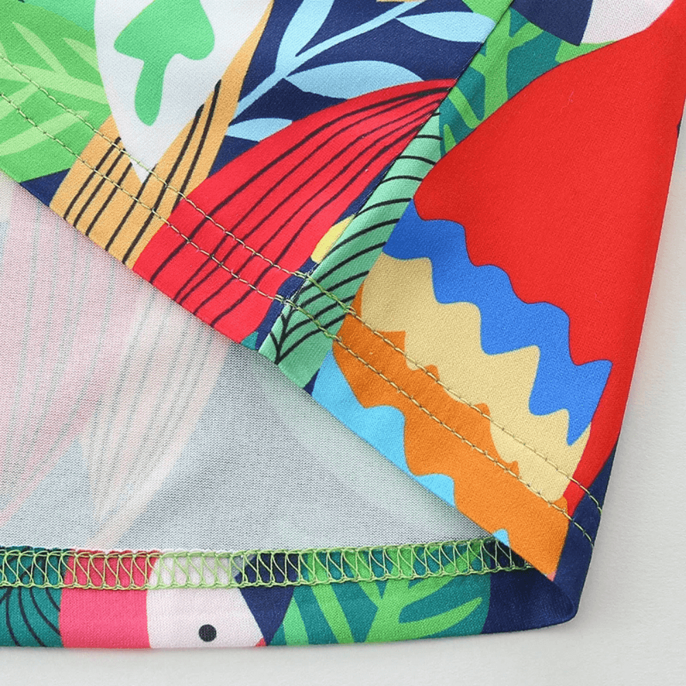 Robe d'été colorée à motif perroquet tropical pour filles