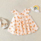 Girls Flutter Sleeve Bow Front Dress