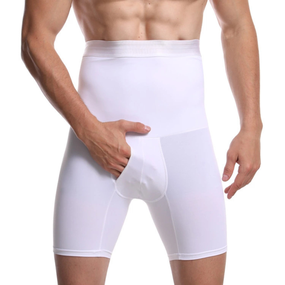Short de compression sculptant ventre plat pour homme