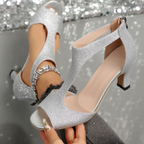 Sandales à talons moyens Venetia à bout ouvert 