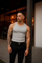 Débardeur côtelé sans manches pour homme