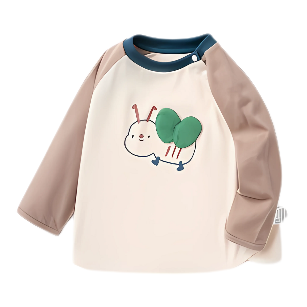 Kids Cute 3D Bug Patch Detail Long Sleeve Shirt