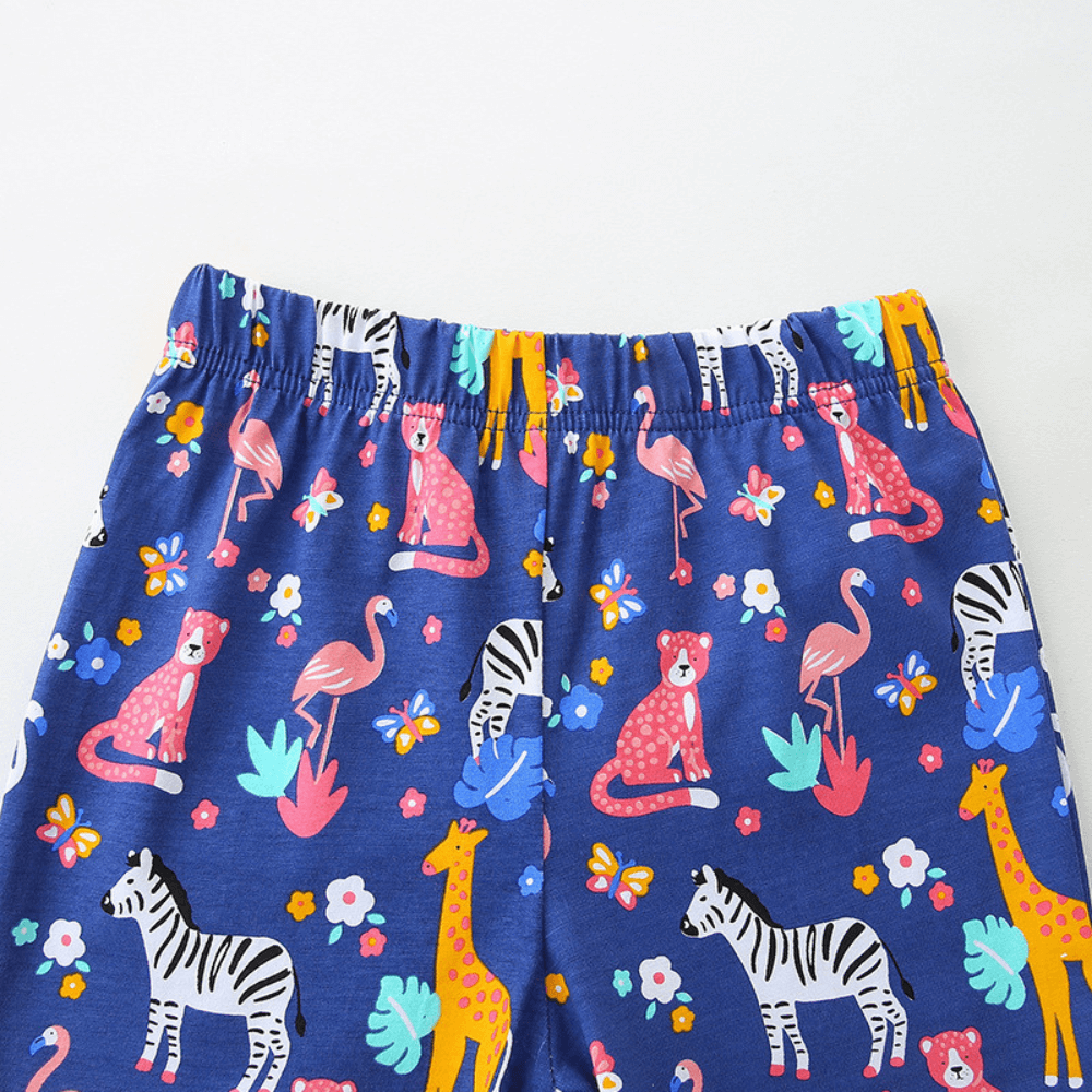 Floral Lion Ruffle Top & Safari Shorts Set