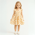 Girls Flutter Sleeve Bow Front Dress