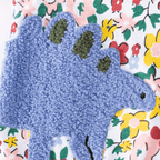 Girls Embroidered Dinosaur Floral Long Sleeve Dress