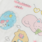 T-shirt à manches longues imprimé animal pour filles mignonnes