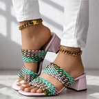 Sandales à talons tressées Soletta Colorblock 