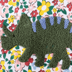 Girls Embroidered Dinosaur Floral Long Sleeve Dress