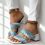 Sandales à talons tressées Soletta Colorblock 