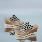 Sandales compensées Savona à détails de pierres précieuses 