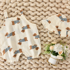 Animal and Fruit Prints Sleeveless Baby Romper