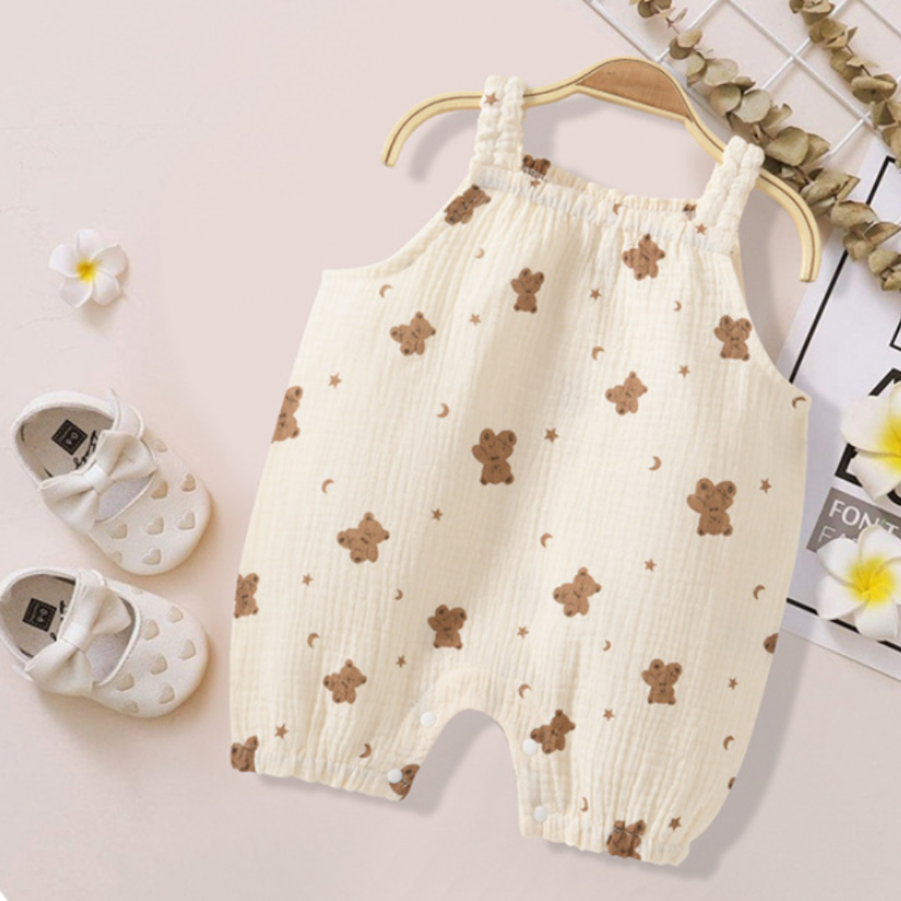 Animal and Fruit Prints Sleeveless Baby Romper