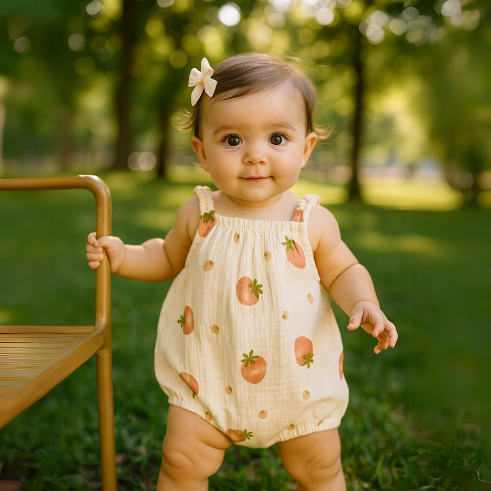 Animal and Fruit Prints Sleeveless Baby Romper