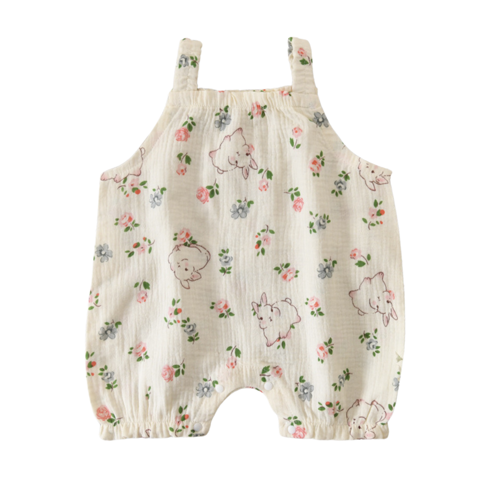 Animal and Fruit Prints Sleeveless Baby Romper