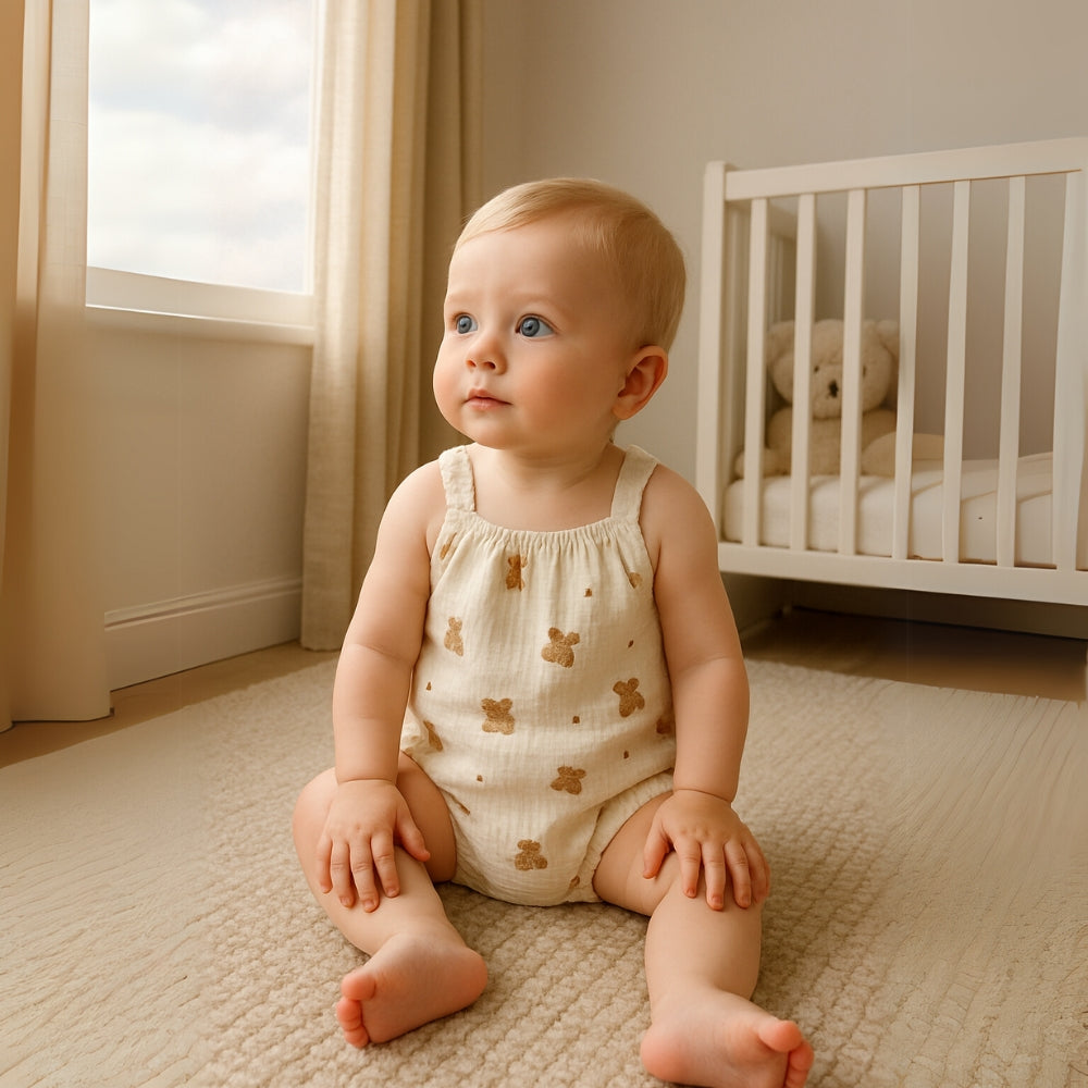 Animal and Fruit Prints Sleeveless Baby Romper