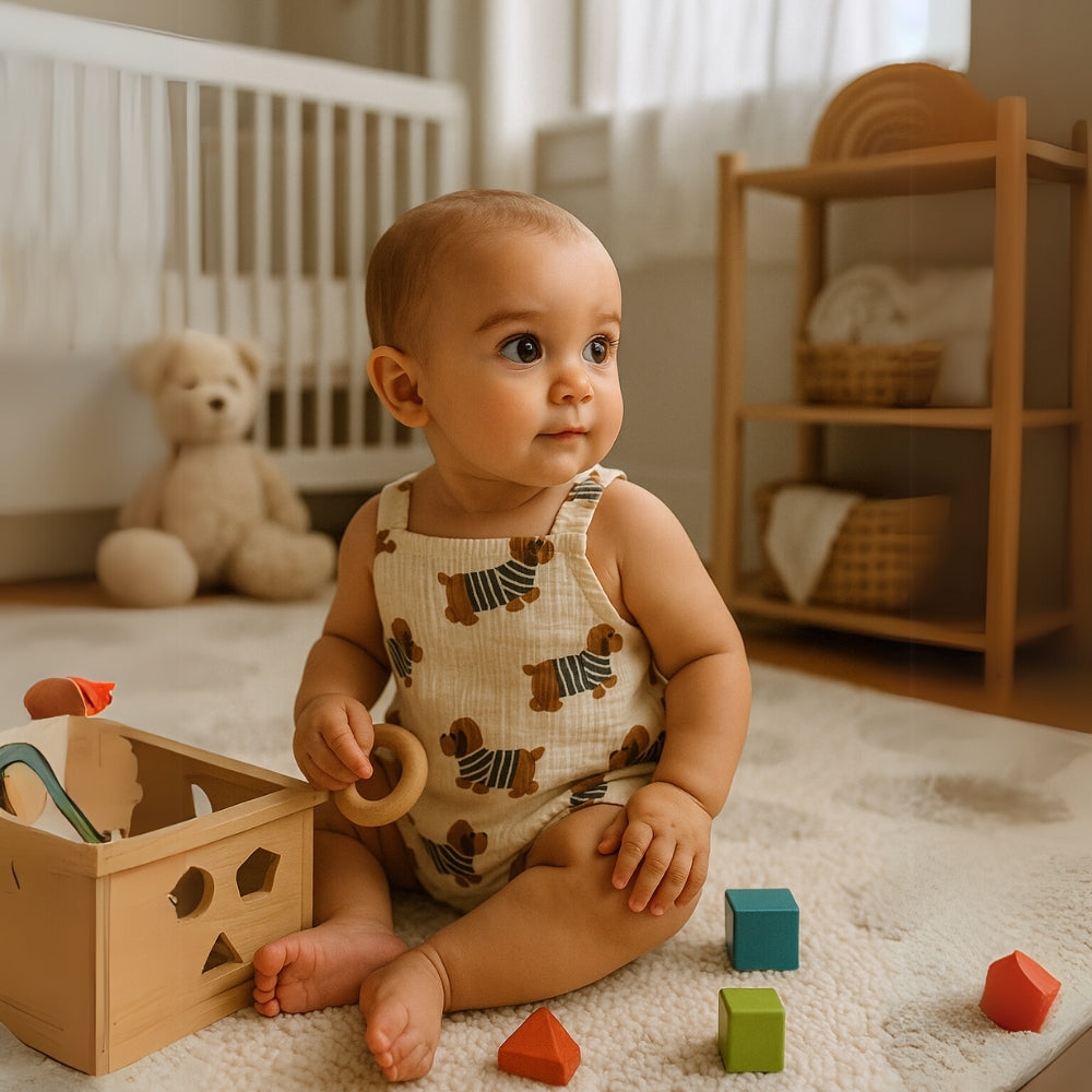 Animal and Fruit Prints Sleeveless Baby Romper