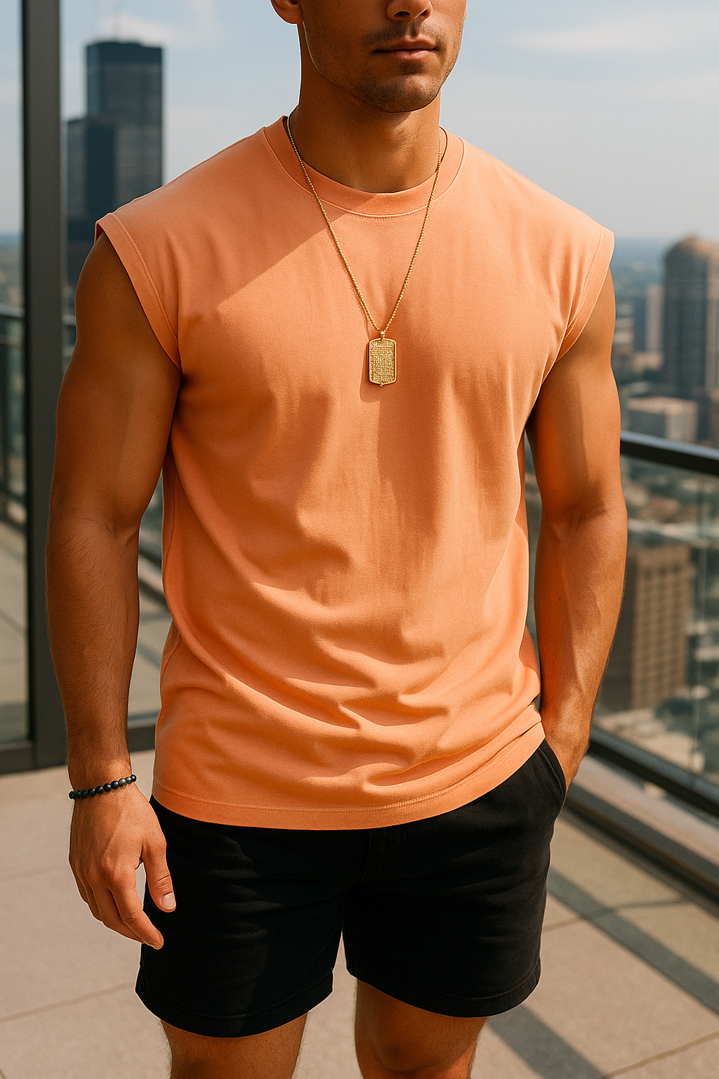 Débardeur décontracté à col rond pour homme