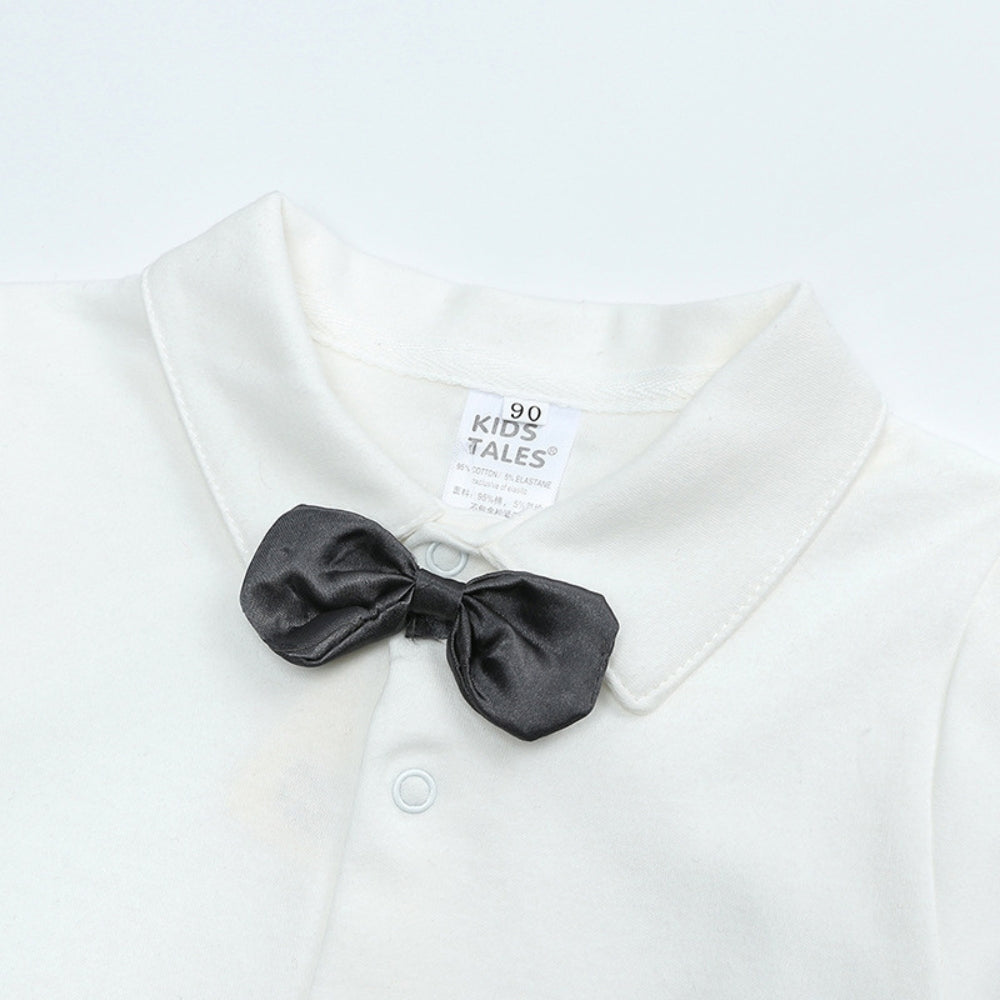 Ensemble bébé gentleman : gilet et pantalon avec nœud papillon