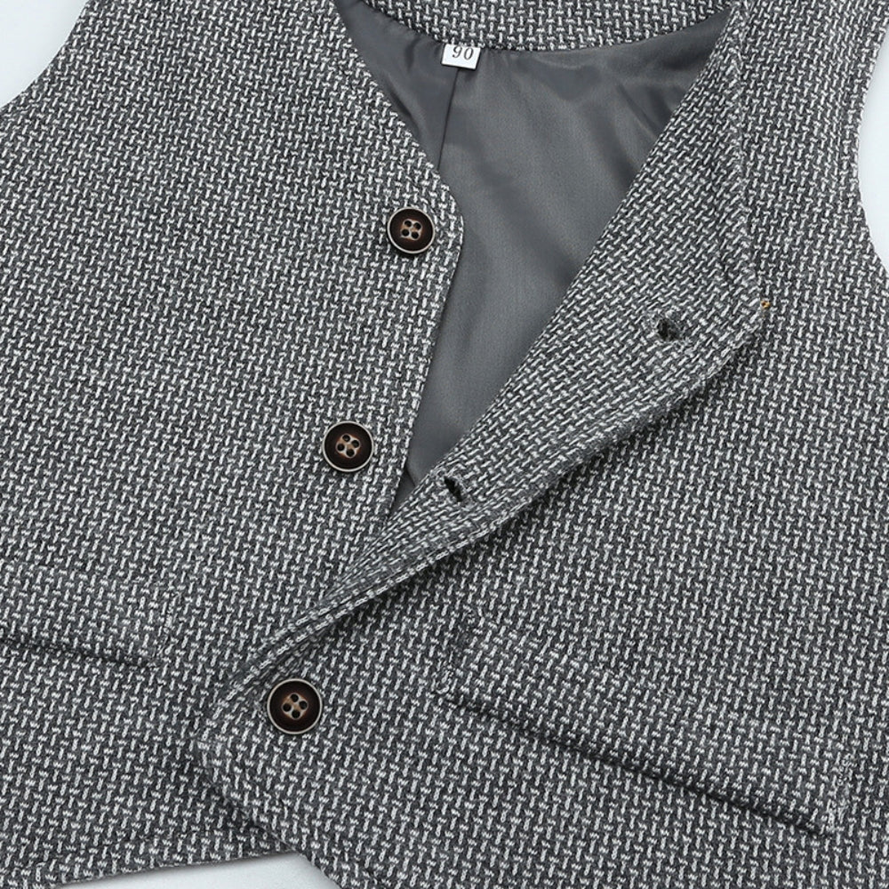 Ensemble bébé gentleman : gilet et pantalon avec nœud papillon