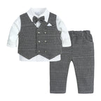 Ensemble bébé gentleman : gilet et pantalon avec nœud papillon