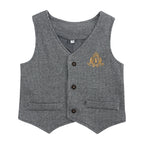 Ensemble bébé gentleman : gilet et pantalon avec nœud papillon