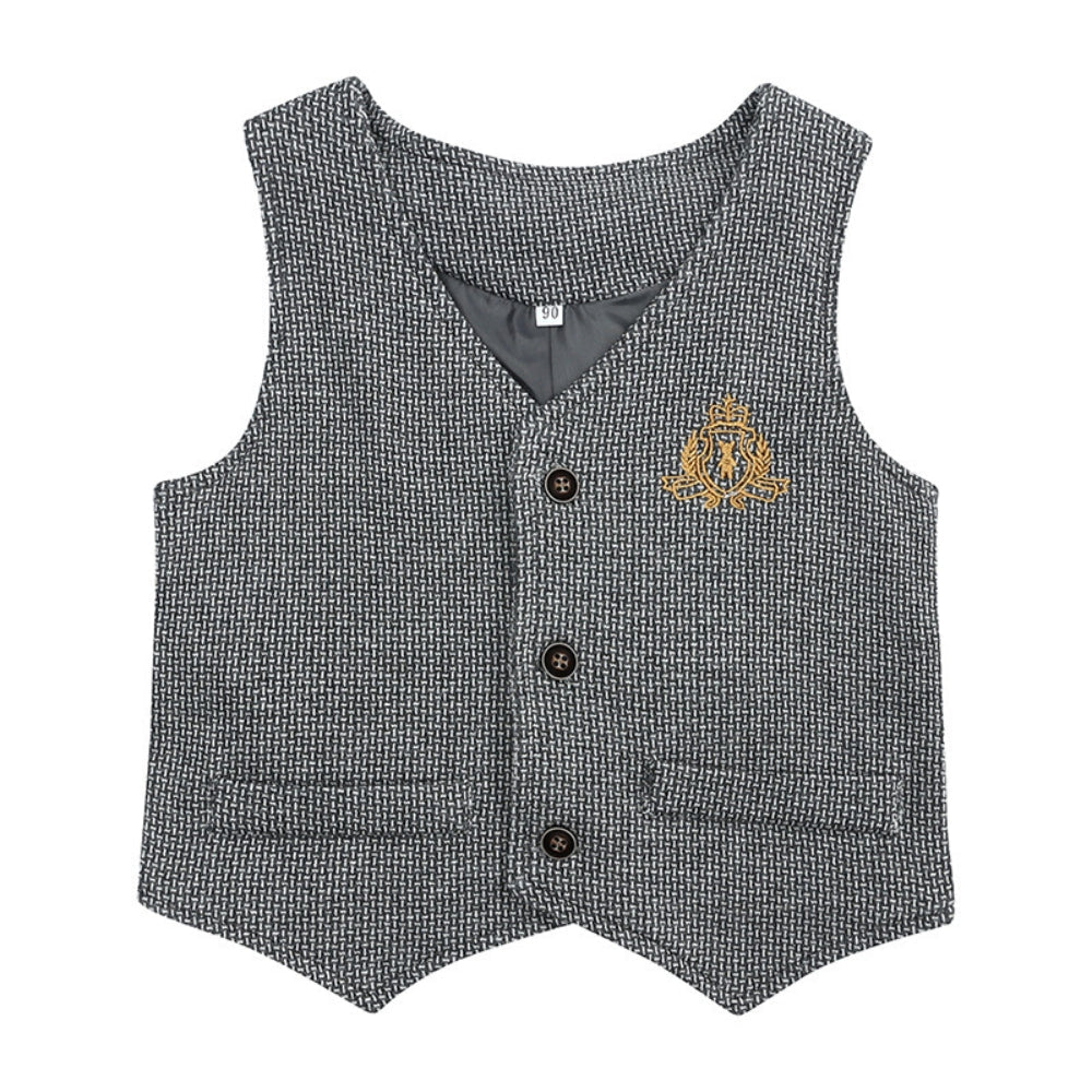 Ensemble bébé gentleman : gilet et pantalon avec nœud papillon