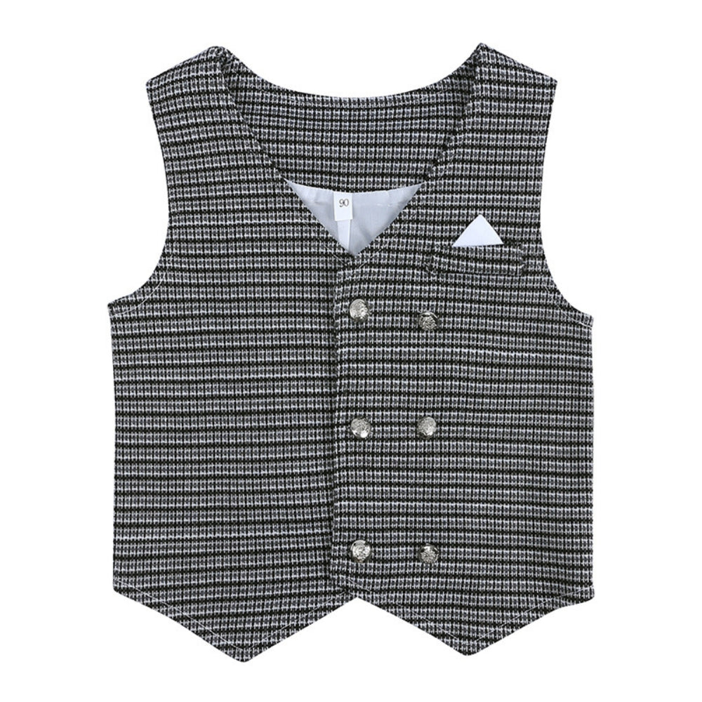 Ensemble bébé gentleman : gilet et pantalon avec nœud papillon