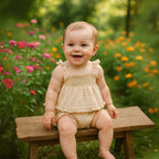 Ensemble haut à volants en dentelle et bloomer pour bébé fille