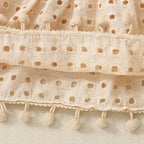 Ensemble haut à volants en dentelle et bloomer pour bébé fille