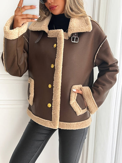 Biker Jacket - Polyester Blend Structured Front & Warm Liner