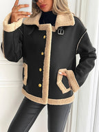 Biker Jacket - Polyester Blend Structured Front & Warm Liner