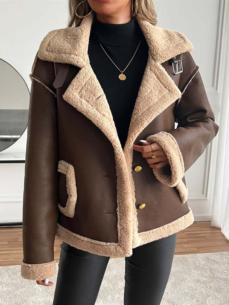 Biker Jacket - Polyester Blend Structured Front & Warm Liner