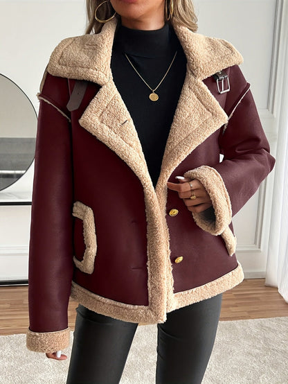 Biker Jacket - Polyester Blend Structured Front & Warm Liner