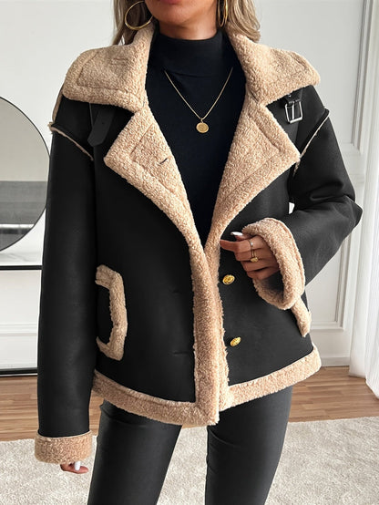 Biker Jacket - Polyester Blend Structured Front & Warm Liner