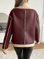 Biker Jacket - Polyester Blend Structured Front & Warm Liner