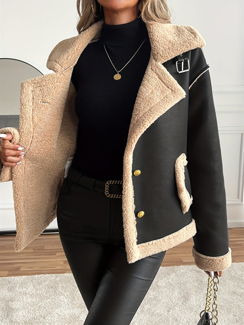Biker Jacket - Polyester Blend Structured Front & Warm Liner